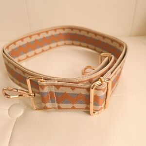 Geometric Patterned Strap with Gold Hardware